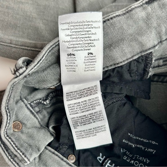 MOTHER The Looker Ankle Fray Skinny Jeans in Last Chance Saloon Gray Grey 25 - Picture 11 of 13